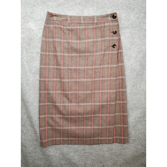 Chadwicks Women's Size 12 Houndstooth Plaid Wrap Maxi Skirt - Picture 1 of 5